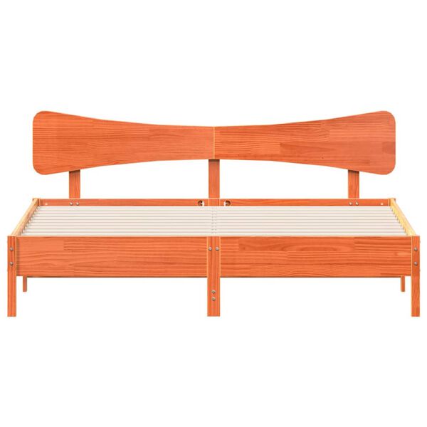 vidaXL S&auml;ngram utan madrass vaxbrun 180x200 cm massiv furu