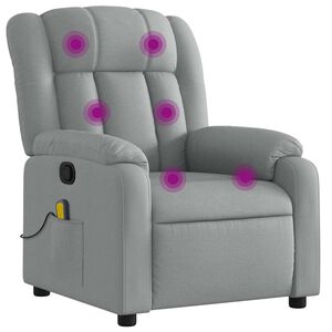 vidaXL Massagef&aring;t&ouml;lj ljusgr&aring; tyg