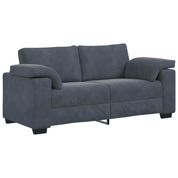 vidaXL Loveseat soffa mörkgrå 140 cm sammet