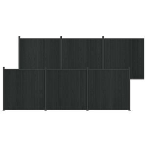 vidaXL St&auml;ngselpanel 6 st 1055 x 186,5 cm WPC och aluminium Svart
