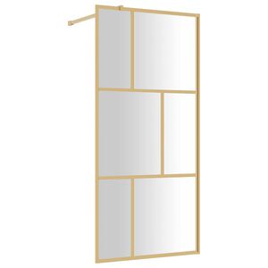vidaXL Duschv&auml;gg med klart ESG-glas guld 80x195 cm