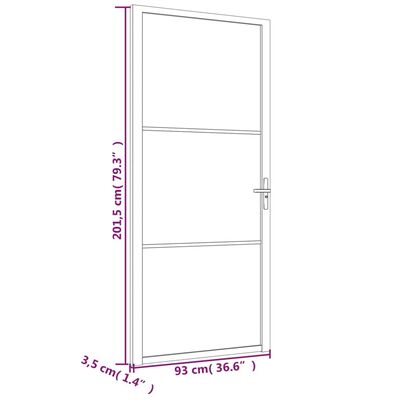 vidaXL Innerdörr 93x201,5 cm vit matt glas och aluminium