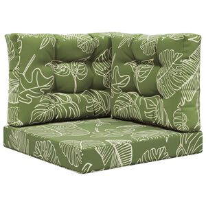 vidaXL Utomhus Soffa Kudde 3 pcs Bladdesign Polyester