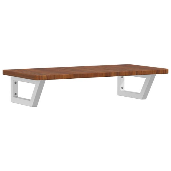 vidaXL V&auml;ggmonterad handfatshylla st&aring;l och massiv ek