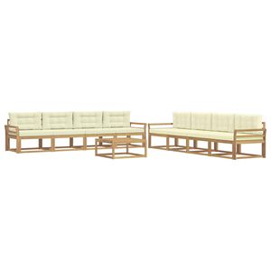 vidaXL Utomhussoffset 9 pcs Vit och gr&auml;dde 79 x 79 x 37 cm Polyester