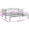 vidaXL Utdragbar sängram bäddsoffa svart metall 90x200 cm