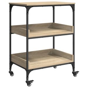 vidaXL K&ouml;ksvagn Sonoma-ek 60 x 41 x 80,5 cm Konstruerat tr&auml;