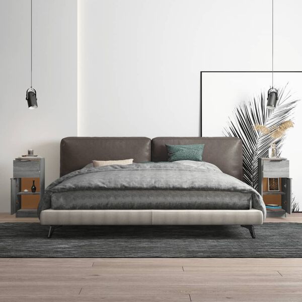 vidaXL Byråer 2 st grå sonoma 30x30x70 cm konstruerat trä