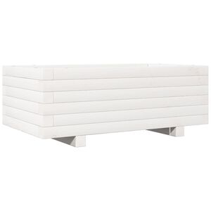vidaXL Odlingsl&aring;da vit 70x40x26,5 cm massiv furu