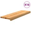 vidaXL Trappstegsmattor 16 pcs ljusbrun 80x30x2 cm massiv ek