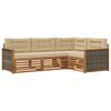vidaXL Utomhussoffset med kudde 4 pcs Naturlig och Beige