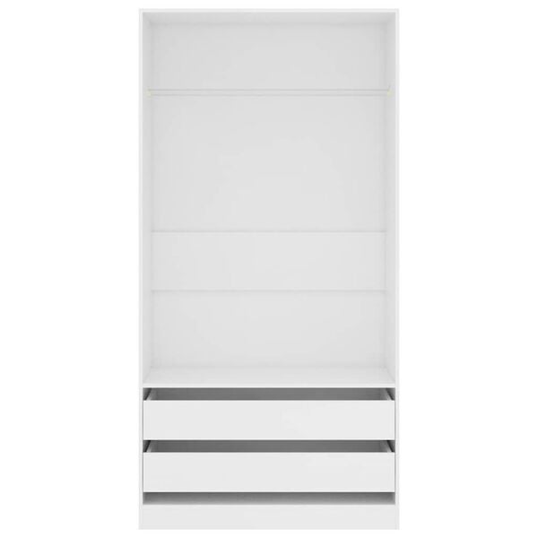 vidaXL Garderob vit 100x50x200 cm konstruerat trä