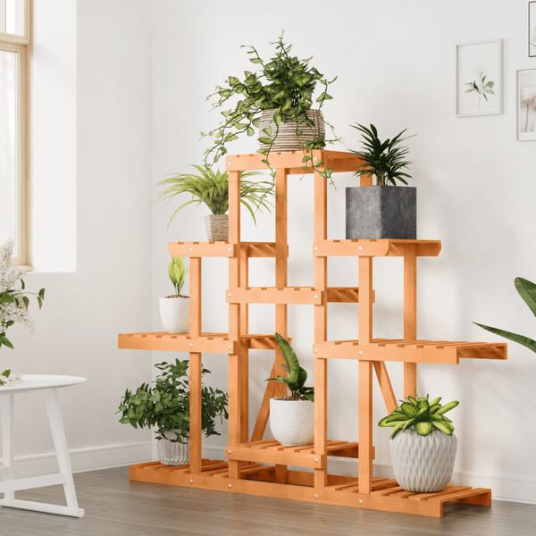 vidaXL Växtställ 110x25x96 cm massivt granträ