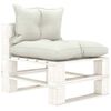 vidaXL Pallsoffa mittensektion med beige dynor tr&auml;