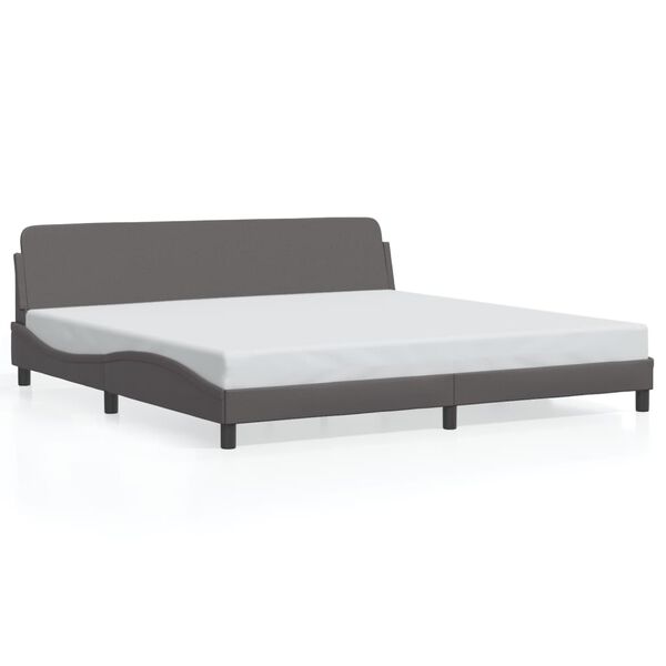 vidaXL Bed Frame "Dover" Grey 200x200 cm Faux Leather