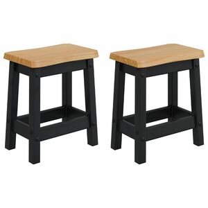 VidaXL Barpall EKAI 2 pcs Svart 40 x 29 x 45,5 cm Massiv furu