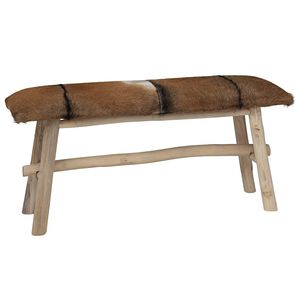 vidaXL B&auml;nk getskinnsl&auml;der teak