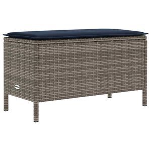 vidaXL Tr&auml;dg&aring;rdspall Gr&aring; och Marinbl&aring; 80 x 38 x 42 cm PE Rattan