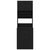 vidaXL Köksbuffé med hylla med lagring 2 pcs Svart Ek 60 x 50 x 180 cm