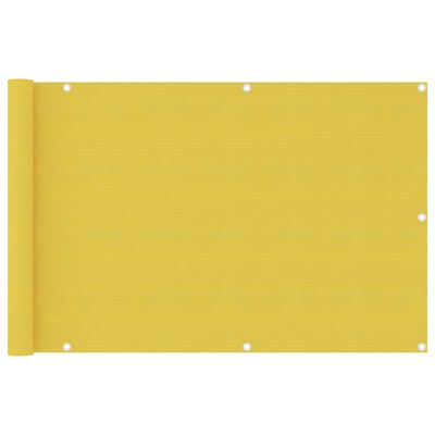 vidaXL Balkongskärm gul 90x400 cm HDPE