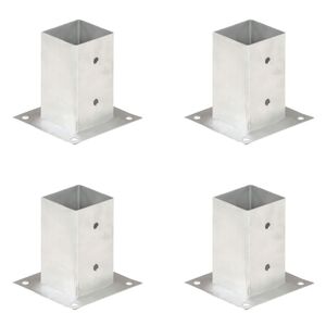 vidaXL Stolpfot 4 st galvaniserad metall 81 mm
