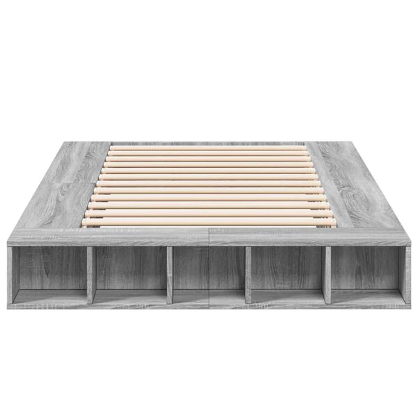 vidaXL Sängram grå sonoma 140x190 cm konstruerat trä