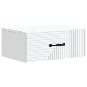 vidaXL V&auml;ggmonterat S&auml;ngbord Vit 49 x 34,5 x 20 cm Konstruerat tr&auml;