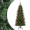 vidaXL Konstgjord julgran med julkulor 120 cm 150 LED-lampor Varmvit