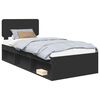 vidaXL S&auml;ngram med huvudgavel Svart 75 x 190 cm Massiv furu