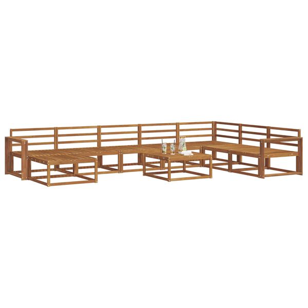 vidaXL Utomhussoffset 9 pcs Naturf&auml;rg Massivt Akaciatr&auml;