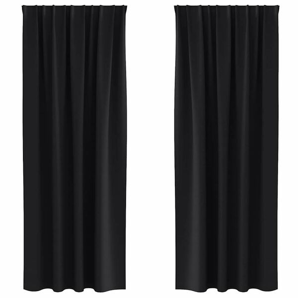 vidaXL M&ouml;rkl&auml;ggningsgardiner med Ringar 2 pcs Svart 245 x 140 cm