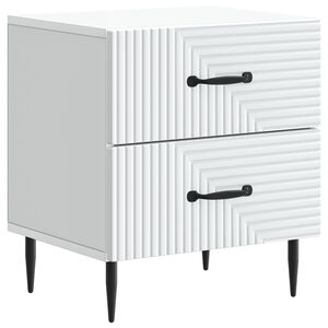 vidaXL Nattduksbord med l&aring;da Vit 43 x 34,5 x 47,5 cm Konstruerat tr&auml;