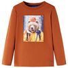 T-shirt med l&aring;nga &auml;rmar f&ouml;r barn stark orange 116