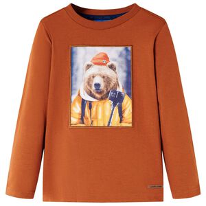 vidaXL T-shirt med l&aring;nga &auml;rmar f&ouml;r barn stark orange 116