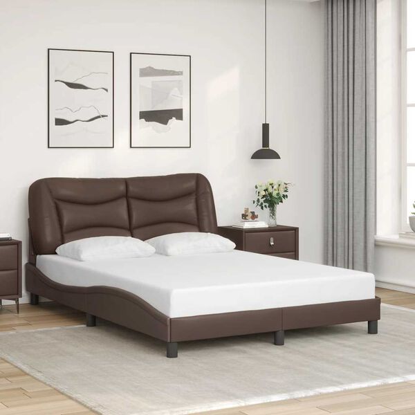 vidaXL Bed Frame without Mattress "Hvar" Brown 120x200 cm Faux Leather