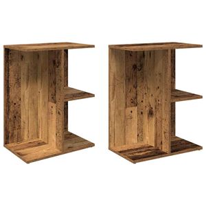 vidaXL S&auml;ngbord 2 st gammalt tr&auml; 46,5x29x61 cm konstruerat tr&auml;