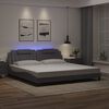 vidaXL Bed Frame "Viana" with LED without Mattress Grey 200x200 cm