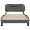 vidaXL Bed Frame without Mattress "Hvar" Dark Grey 100x200 cm Fabric
