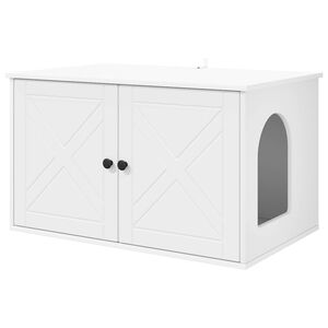 vidaXL Katt hus Vit 85 x 55 x 50,5 cm Konstruerat tr&auml;