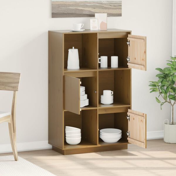 vidaXL H&ouml;gsk&aring;p honungsbrun 74x35x117 cm massiv furu