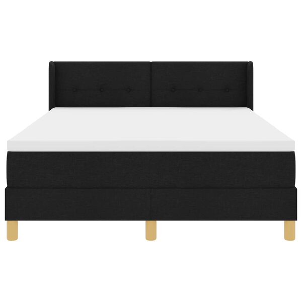 vidaXL B&auml;ddfj&auml;der med madrass Svart 200 x 140 cm Polyester