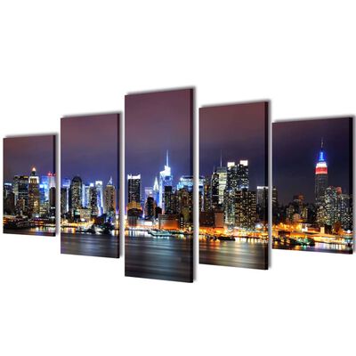 vidaXL Canvastavlor New York Skyline 200 x 100 cm