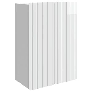 vidaXL V&auml;ggmonterat sk&aring;p Vit h&ouml;gglans 66 x 34,5 x 92 cm