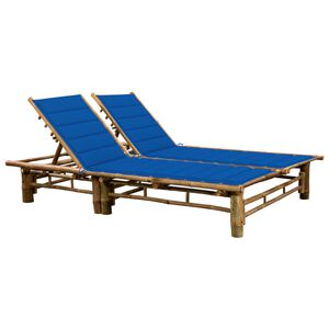 vidaXL Sols&auml;ng med dynor 2 personer bambu