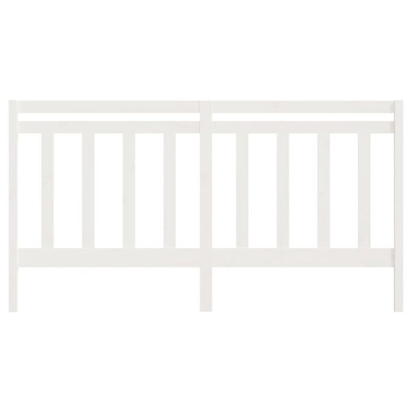 vidaXL Sänggavel vit 206x4x100 cm massiv furu
