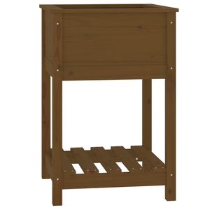 vidaXL Odlingsl&aring;da med hylla honungsbrun 54x54x81 cm massiv furu