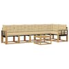 vidaXL Utomhussoffset 7 st Vit och Beige