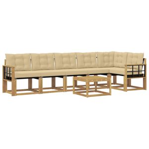 vidaXL Utomhussoffset 7 st Vit och Beige