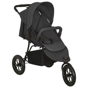 vidaXL Barnvagn antracit st&aring;l