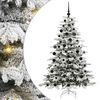 vidaXL Plast Hingad Julgran med LED -remsljus Vit 180 cm PE och PVC